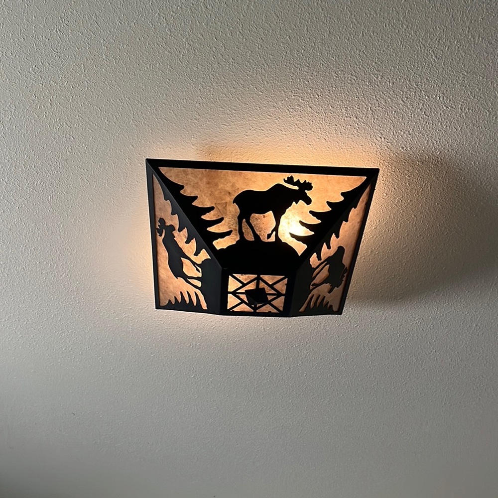 Moose light fixture cabin decor